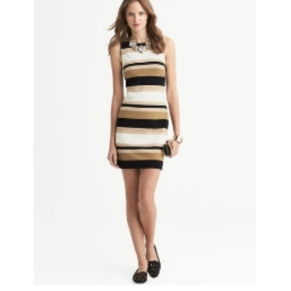 Banana Republic Dresses & Skirts - Banana Republic Striped Ponte V Back Dress Size 14